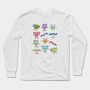 Cute and Colorful Monster Pattern Long Sleeve T-Shirt